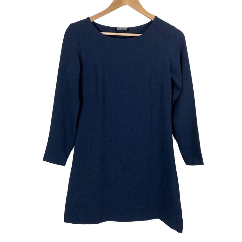 American Apparel Navy Blue Long Sleeve Swing Dress Size Small